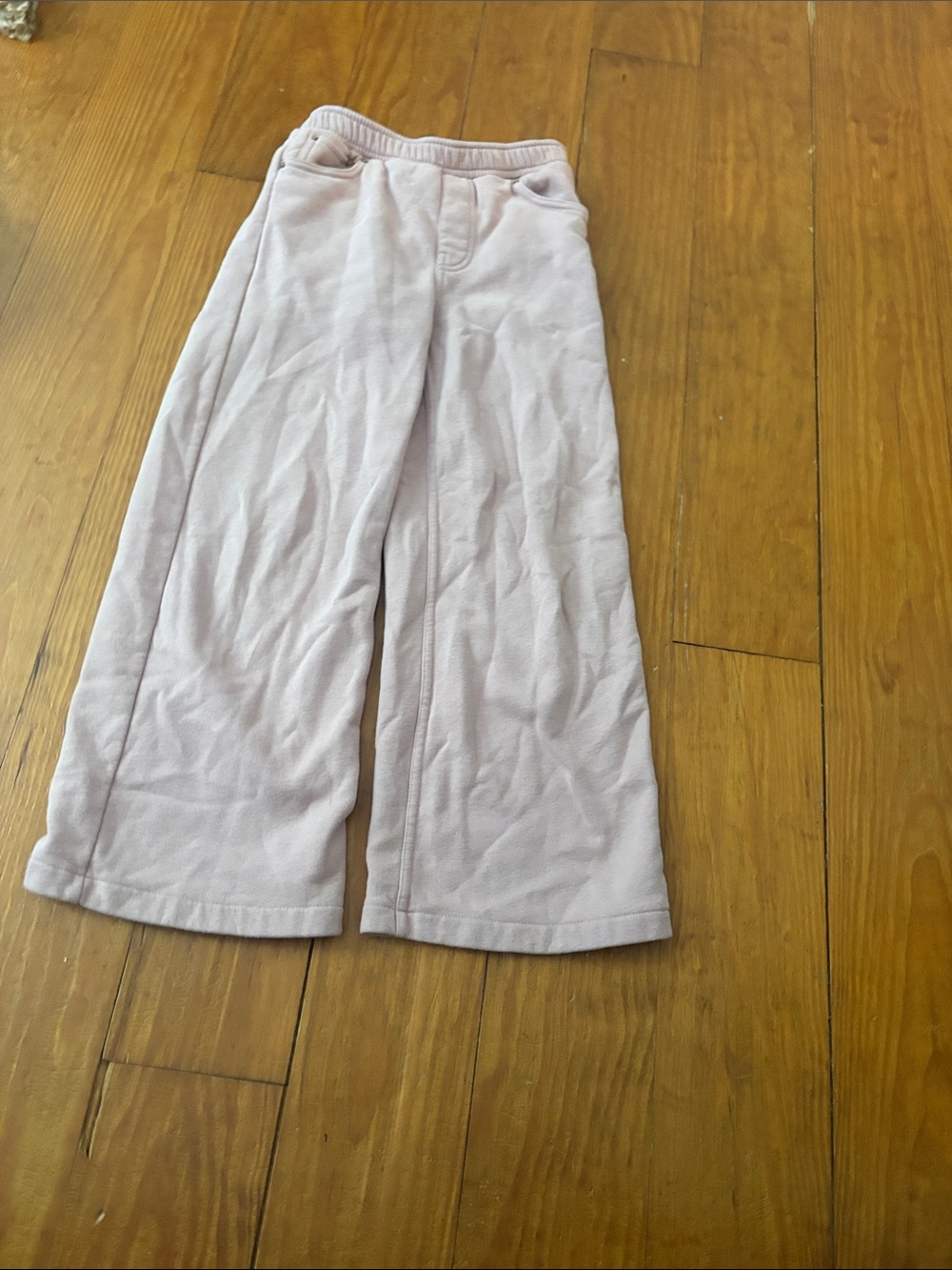 Kids Wide-Leg Fleece Pants - Light Pink
